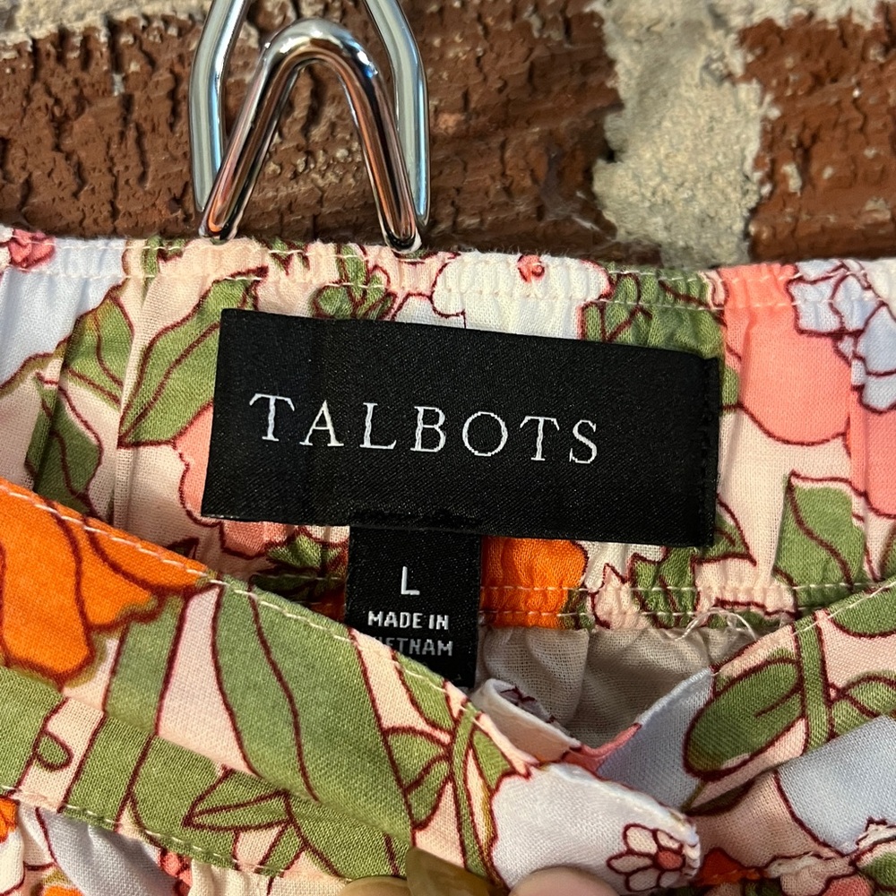 Talbots Floral A-Line Skirt - Orange and Pink - Picture 5 of 6